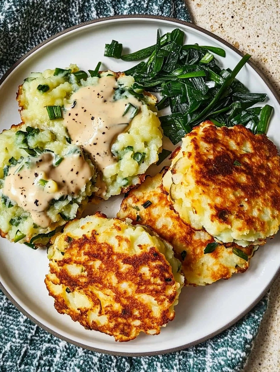 Cheesy Colcannon Potato Cakes with Scallions 116 Cheesy Colcannon Potato Cakes with Scallions