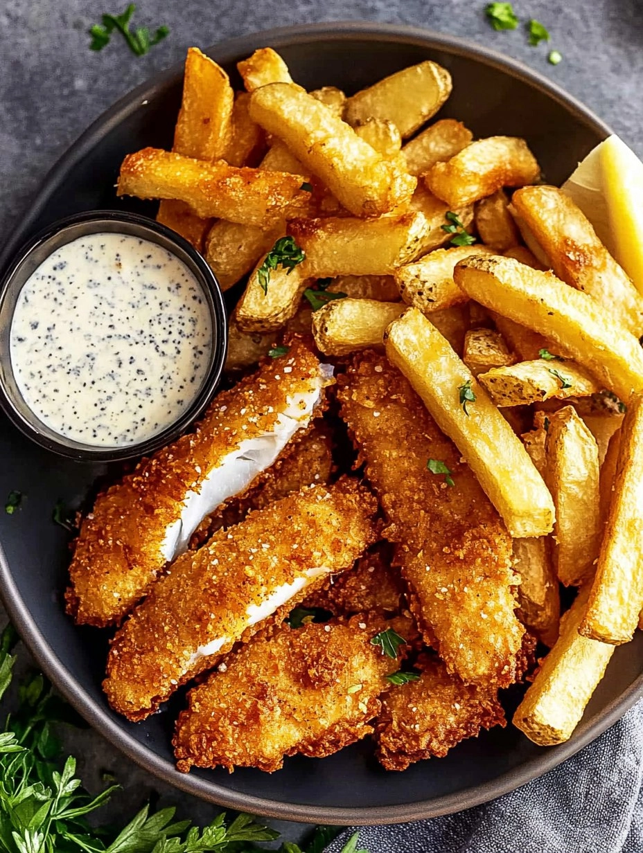 Crispy Baked Fish & Chips with Tartar Sauce