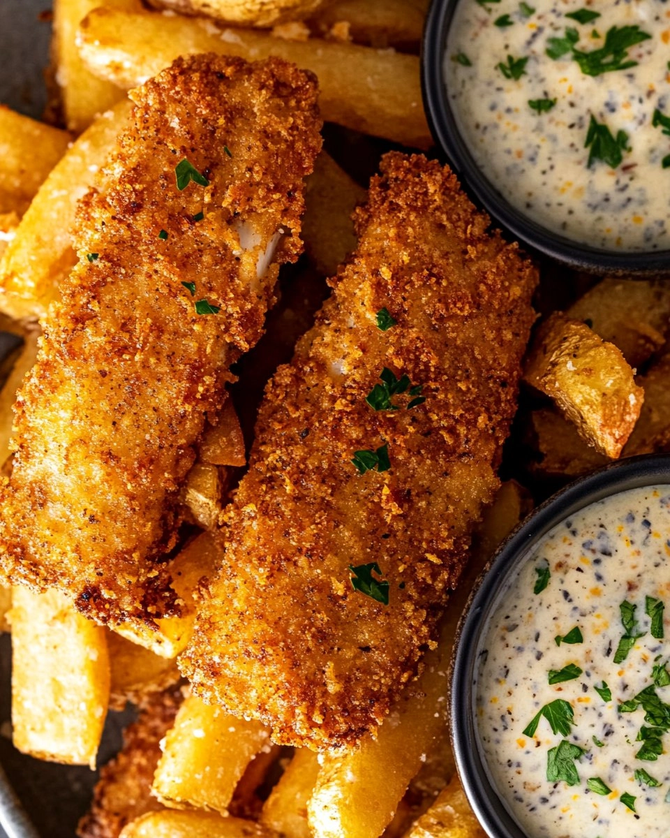 Crispy Baked Fish & Chips with Tartar Sauce