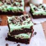 Mint-Chocolate-Chip-Brownies-with-Green-Swirl-Frosting-Recipe