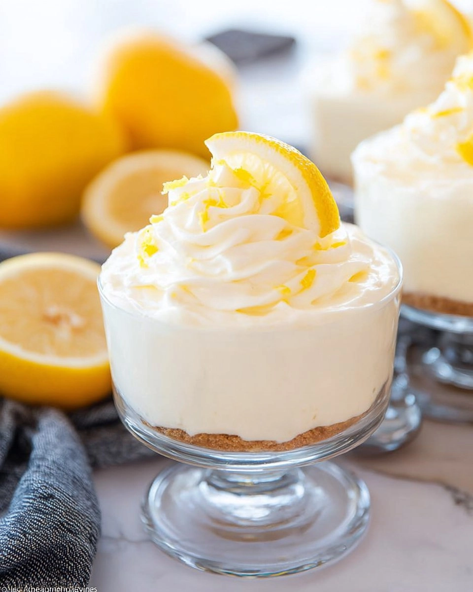 No-Bake Lemon Cheesecake Cups with Vanilla Cookie Crust