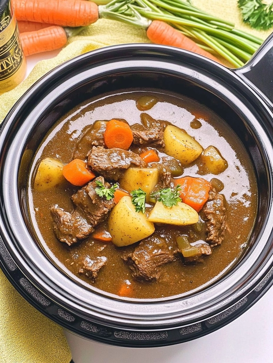 Slow Cooker Guinness Beef Stew with Potatoes & Carrots
