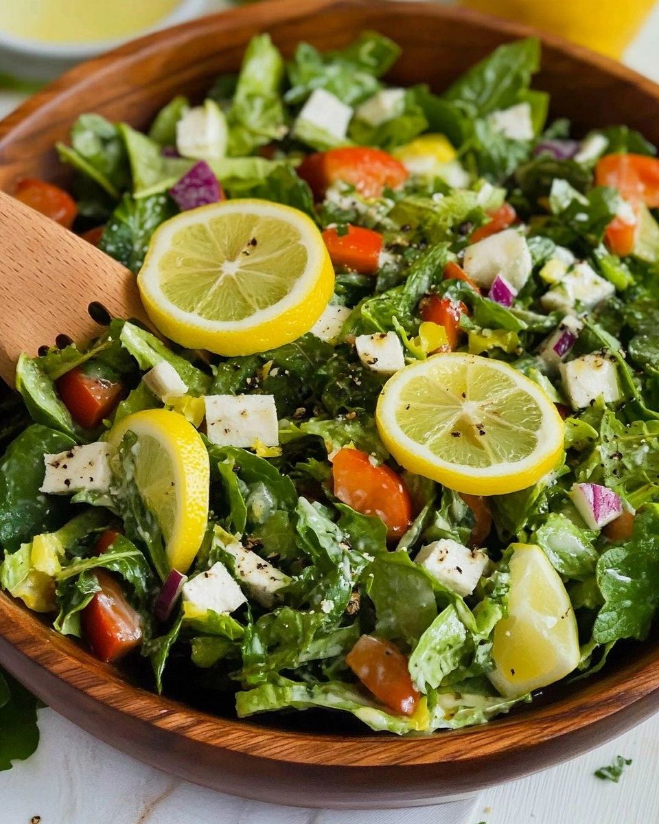 Spring Green Salad | Fresh Chopped Salad with Lemon Dressing