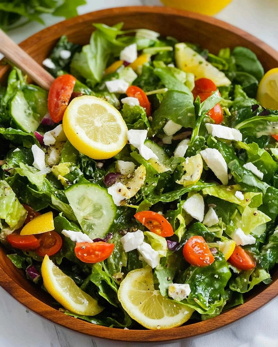 Spring Green Salad | Fresh Chopped Salad with Lemon Dressing