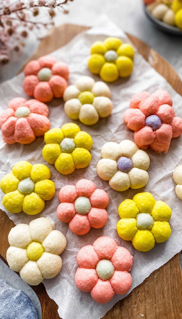 3-Ingredient Flower Shortbread Cookies | Buttery Mother's Day Gift Cookies