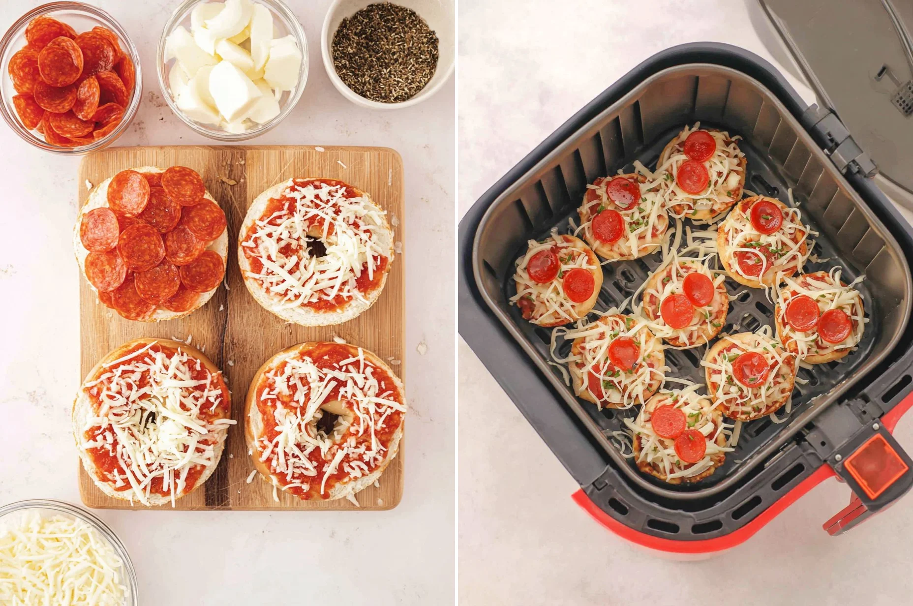 Air Fryer Bagel Pizza