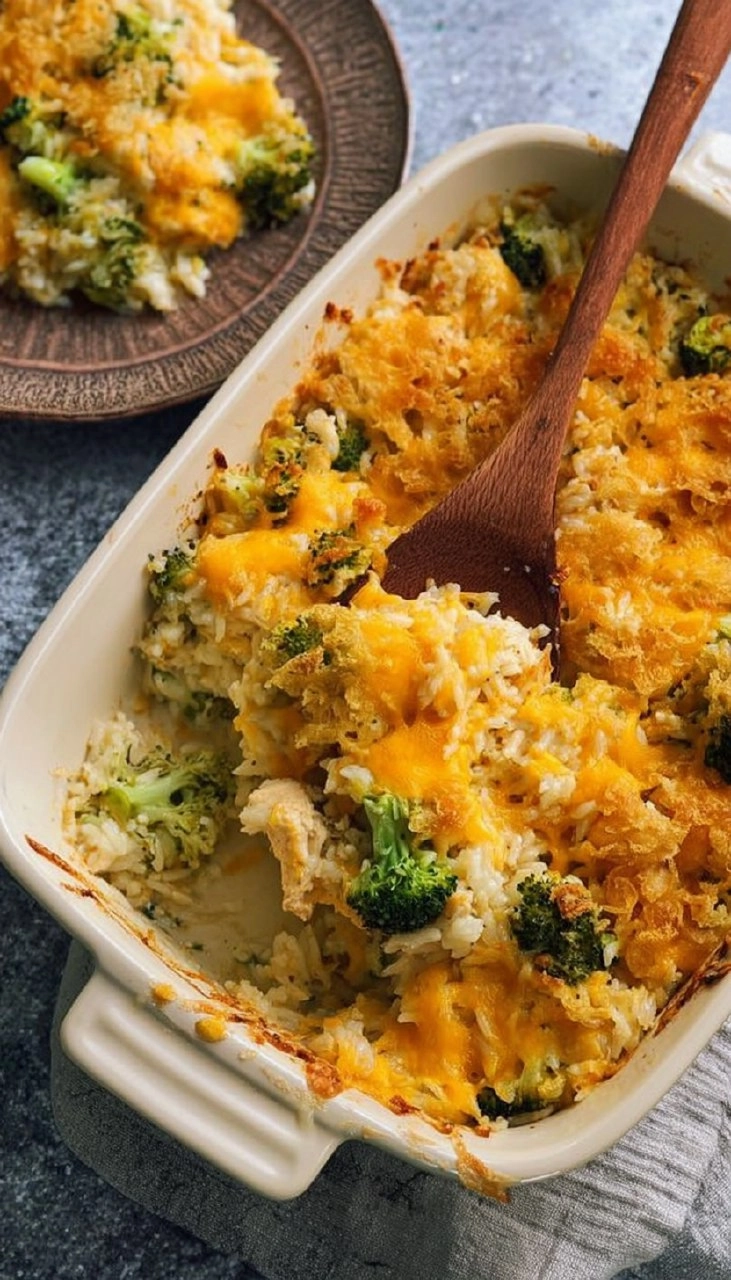 Cheesy Chicken Broccoli Rice Casserole (Freezer-Friendly)