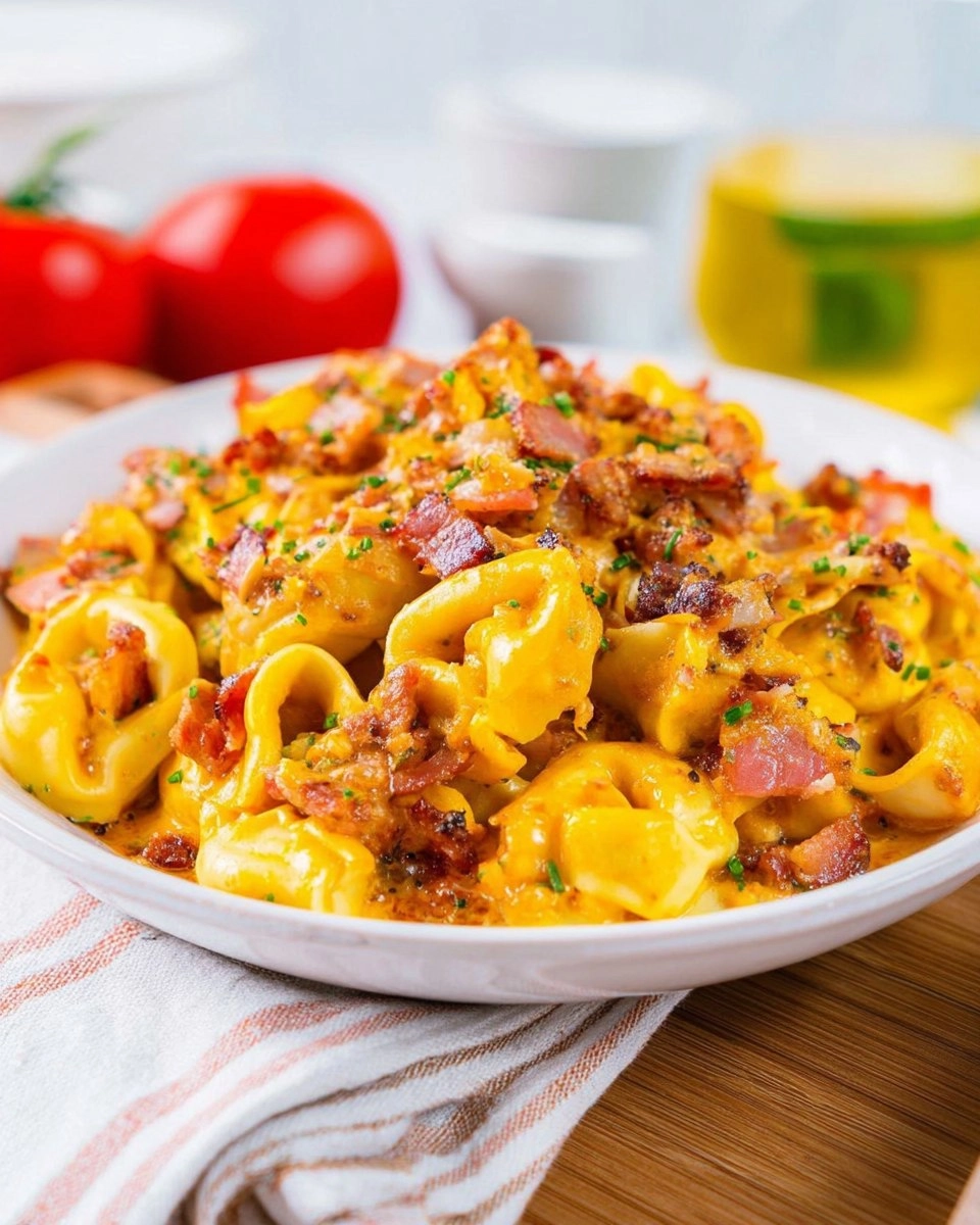 Crockpot Bacon Cheeseburger Tortellini
