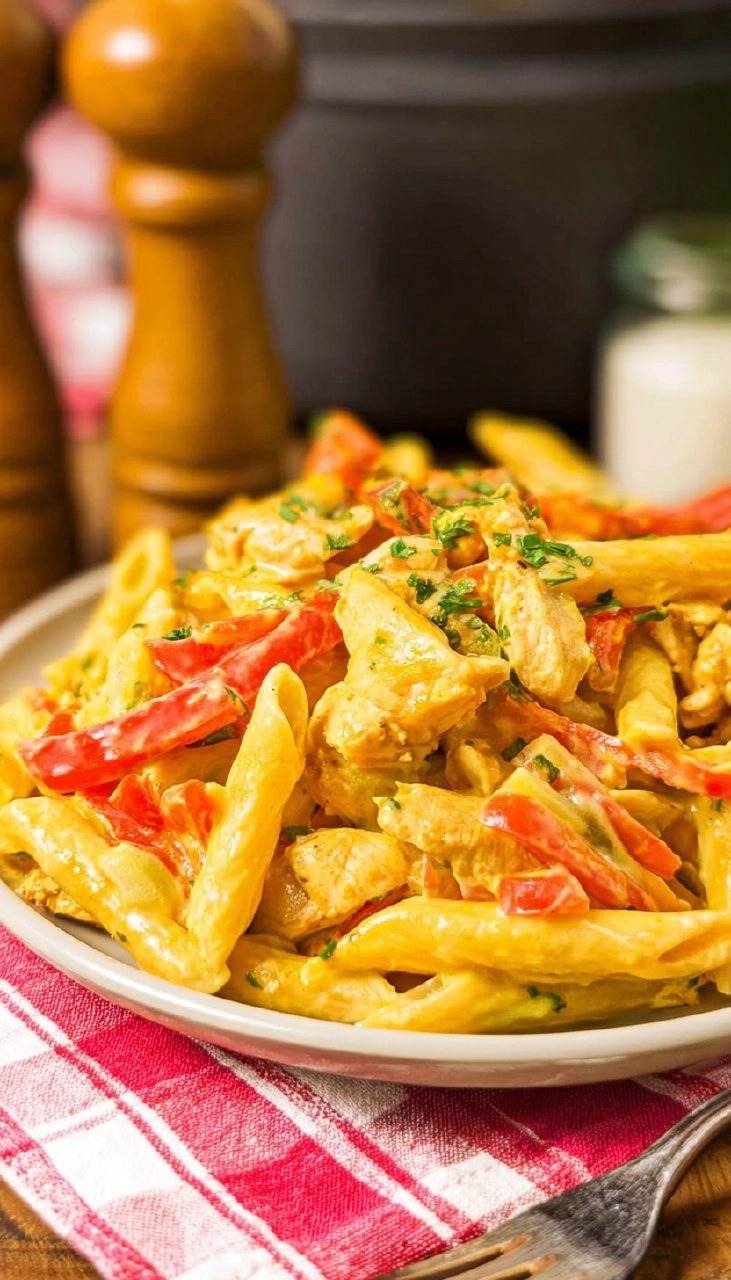 Crockpot Chicken Fajita Pasta