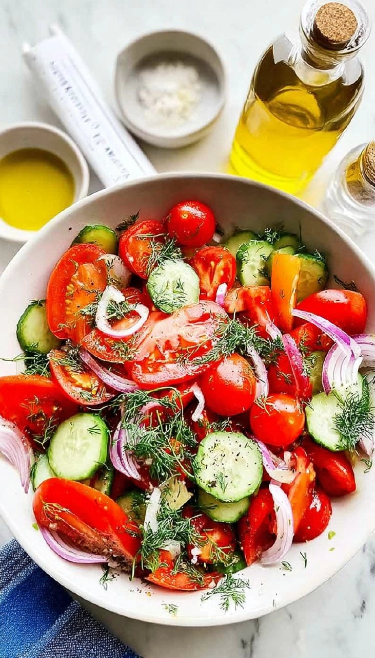 Easy Cucumber Tomato Dill Salad