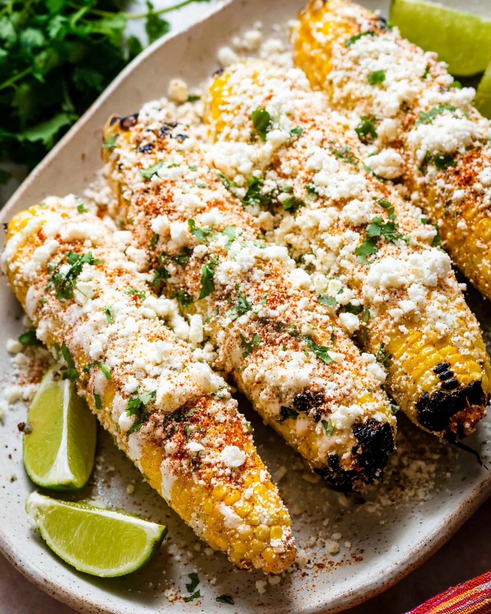 Elote | Grilled Mexican Street Corn with Cotija Cheese & Chili Lime