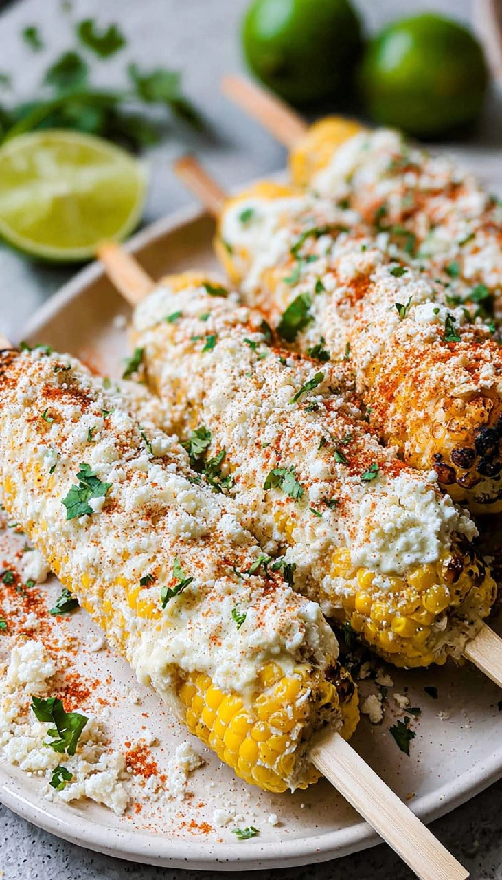 Elote | Grilled Mexican Street Corn with Cotija Cheese & Chili Lime