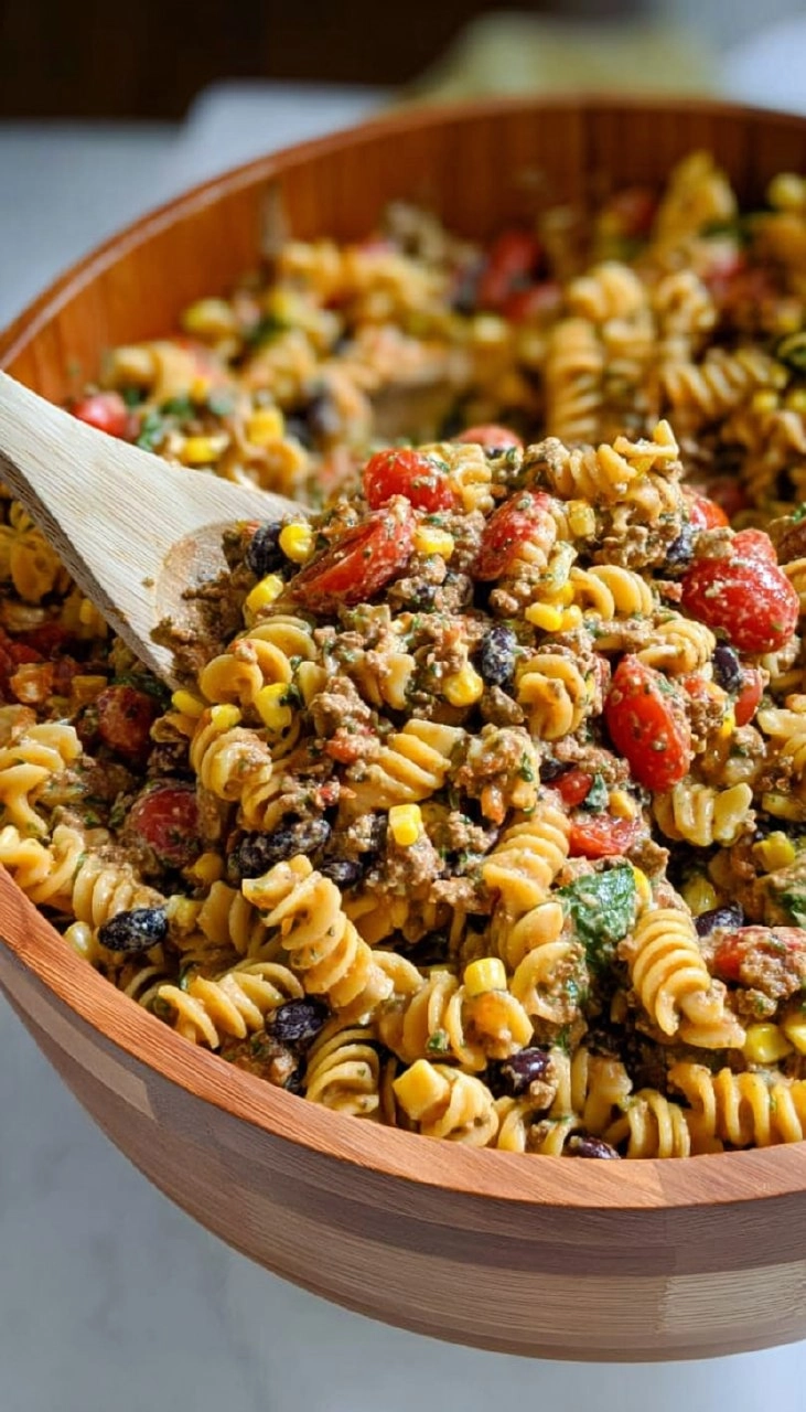 Healthy Taco Pasta Salad (Meal-Prep Friendly)