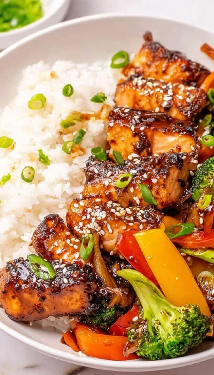The Best Teriyaki Salmon Stir Fry