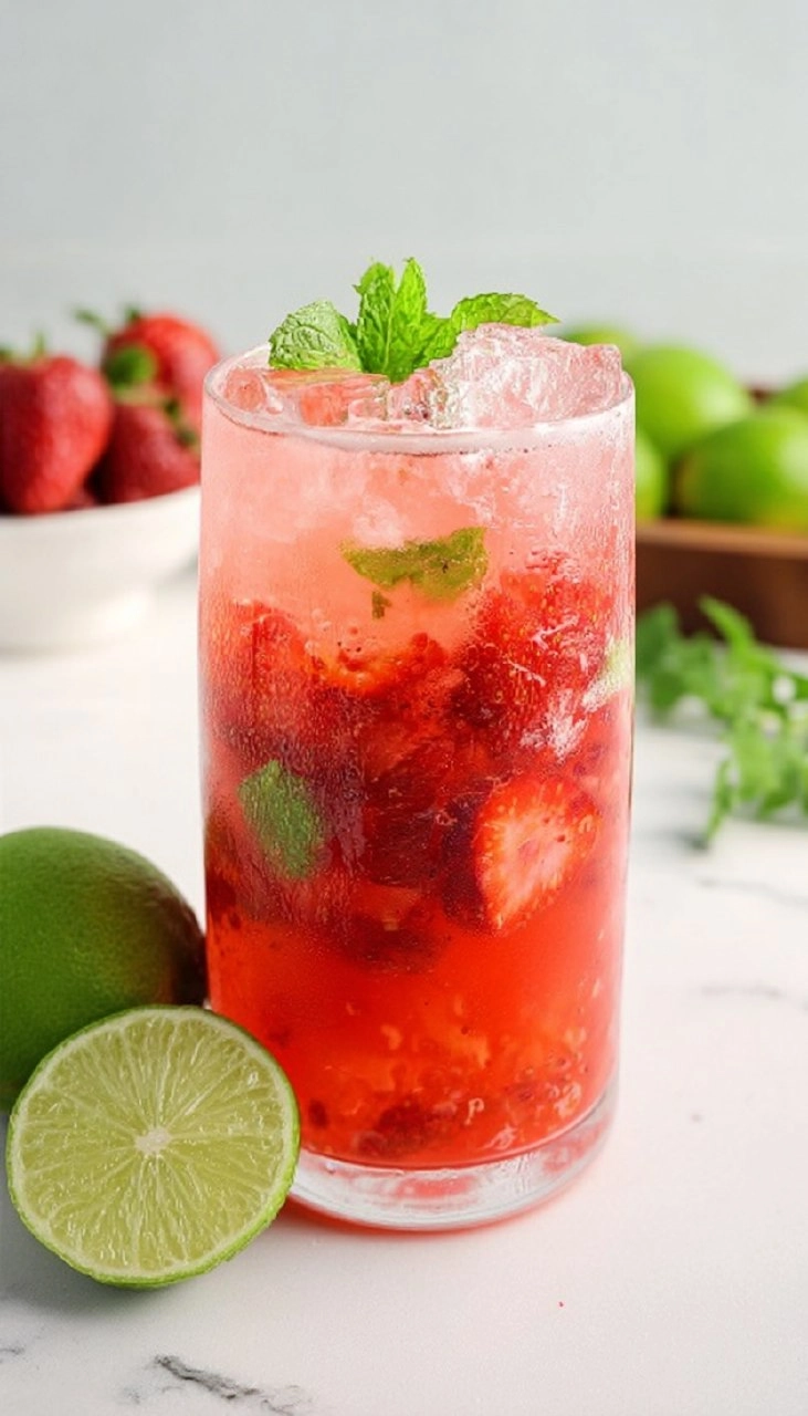 Virgin Strawberry Mojito Mocktail