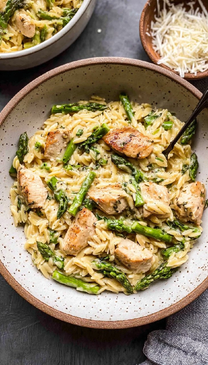 Asparagus Orzo with Chicken