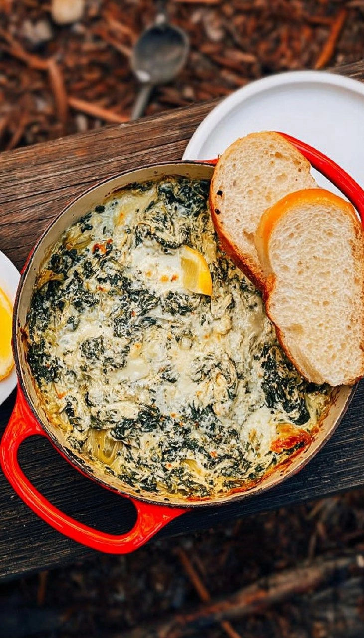 Campfire Spinach Artichoke Dip