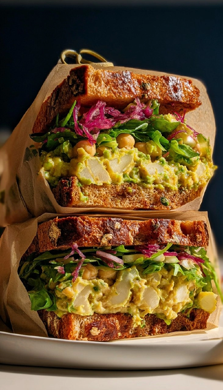 Caramelized Lemon Chickpea Salad Sandwich