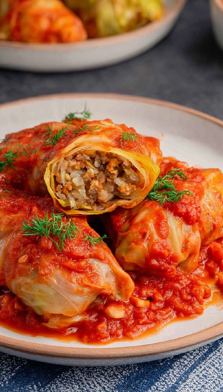 Easy Vegan Stuffed Cabbage Rolls