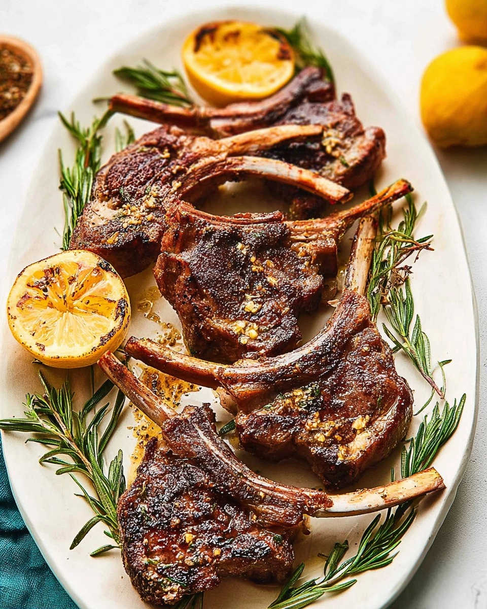 Garlic Rosemary Lamb Chops with Lemon Butter
