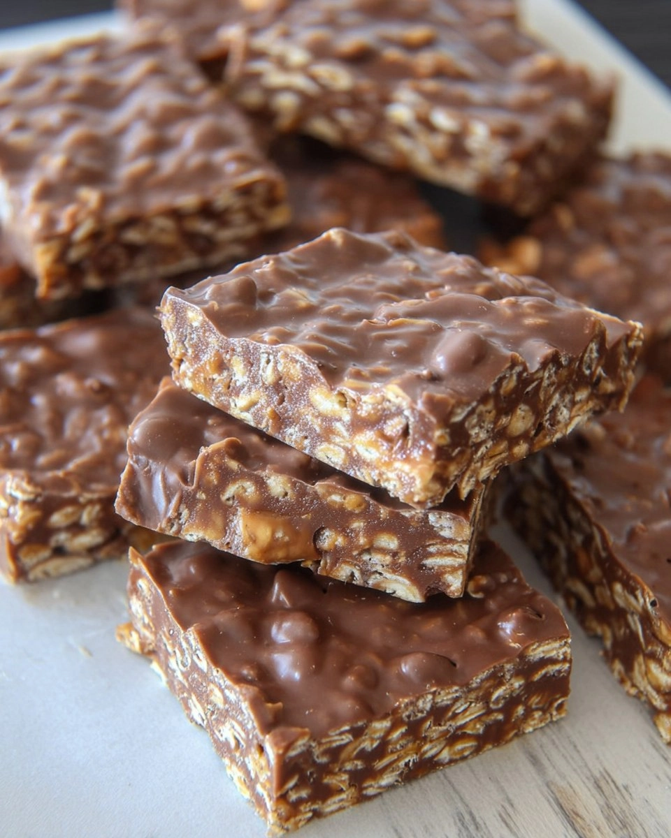 No Bake Chocolate Peanut Butter Oat Bars