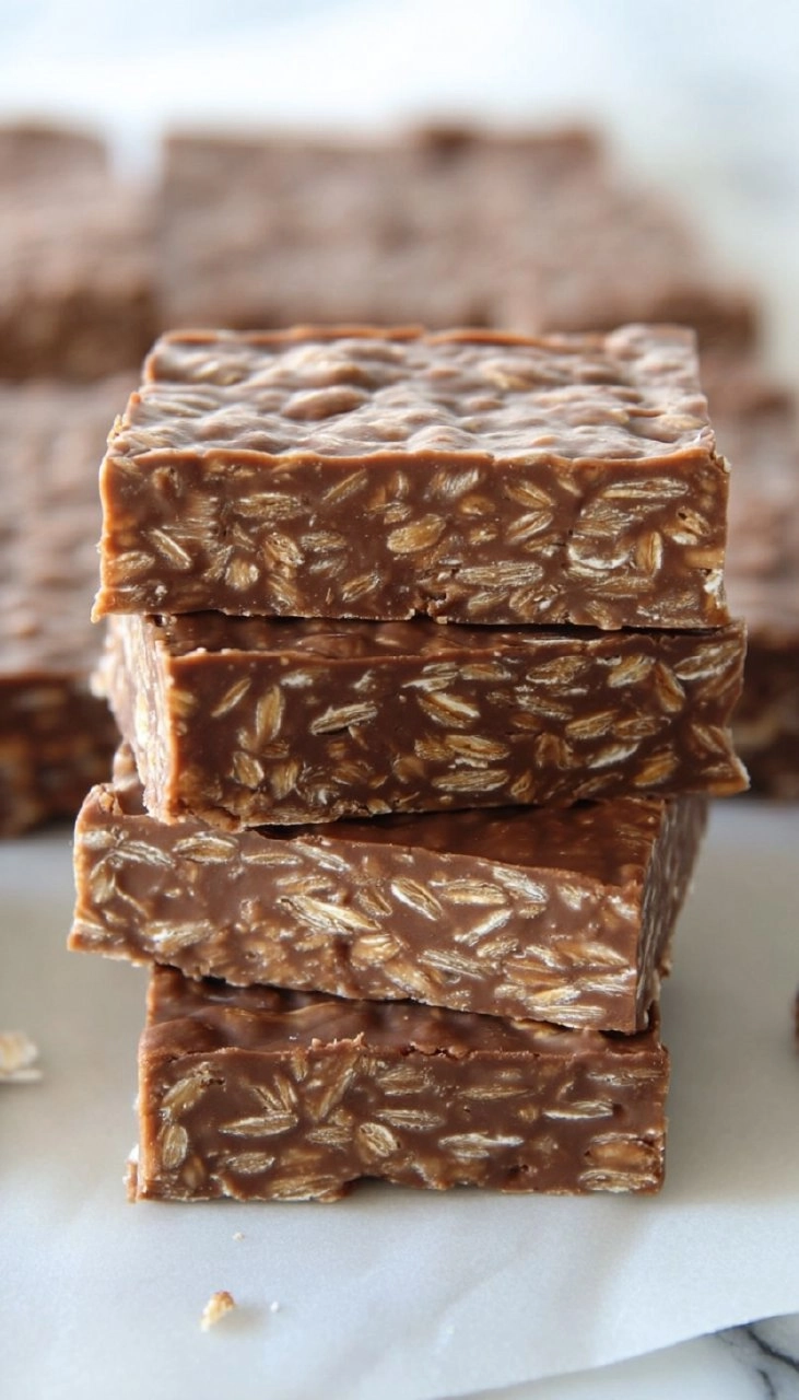 No Bake Chocolate Peanut Butter Oat Bars