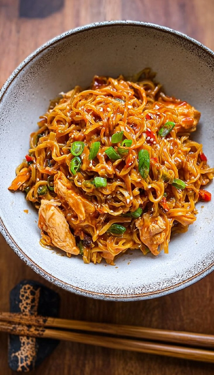 Peanut Chilli Noodles with Chicken