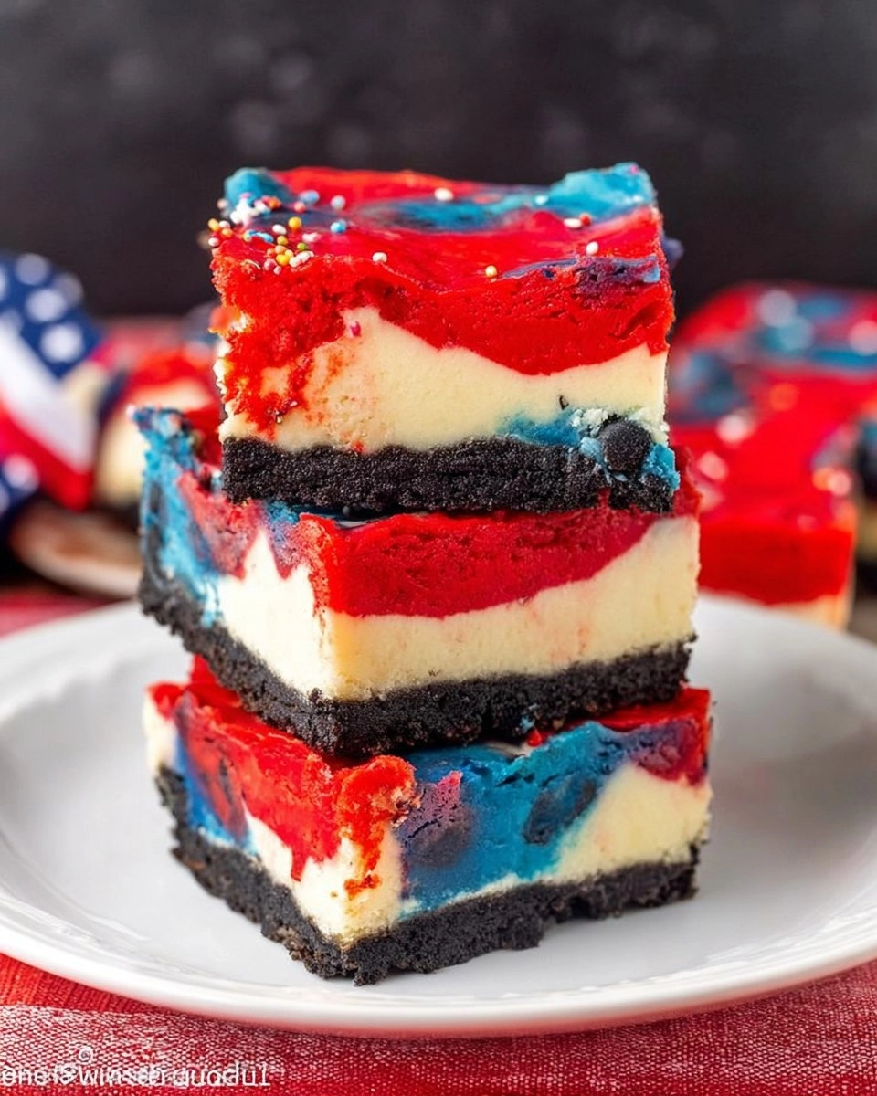 Red White and Blue Cheesecake Bars