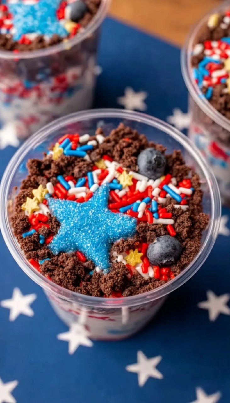 Red White and Blue Dirt Cups