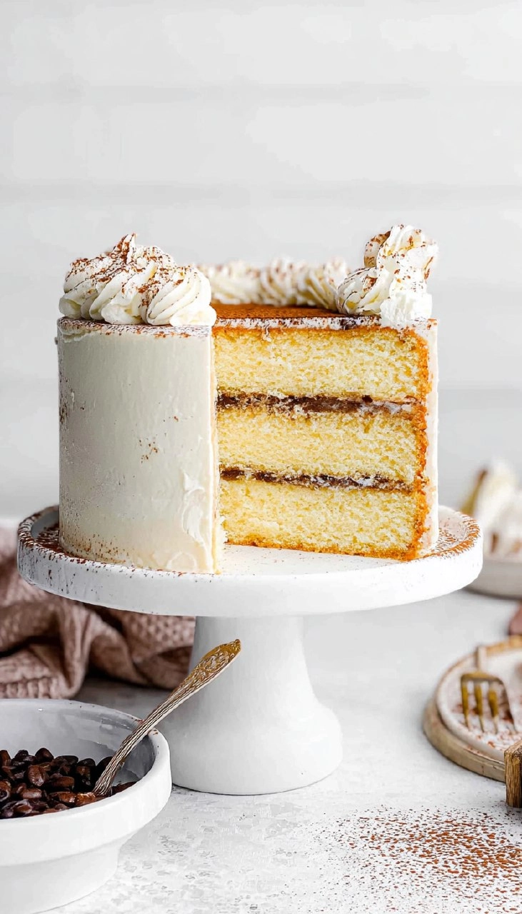 Tiramisu Cake (Light & Fluffy)