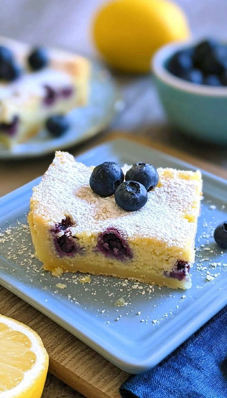 Blueberry Lemon Bars | Sweet-Tart Picnic Dessert Squares