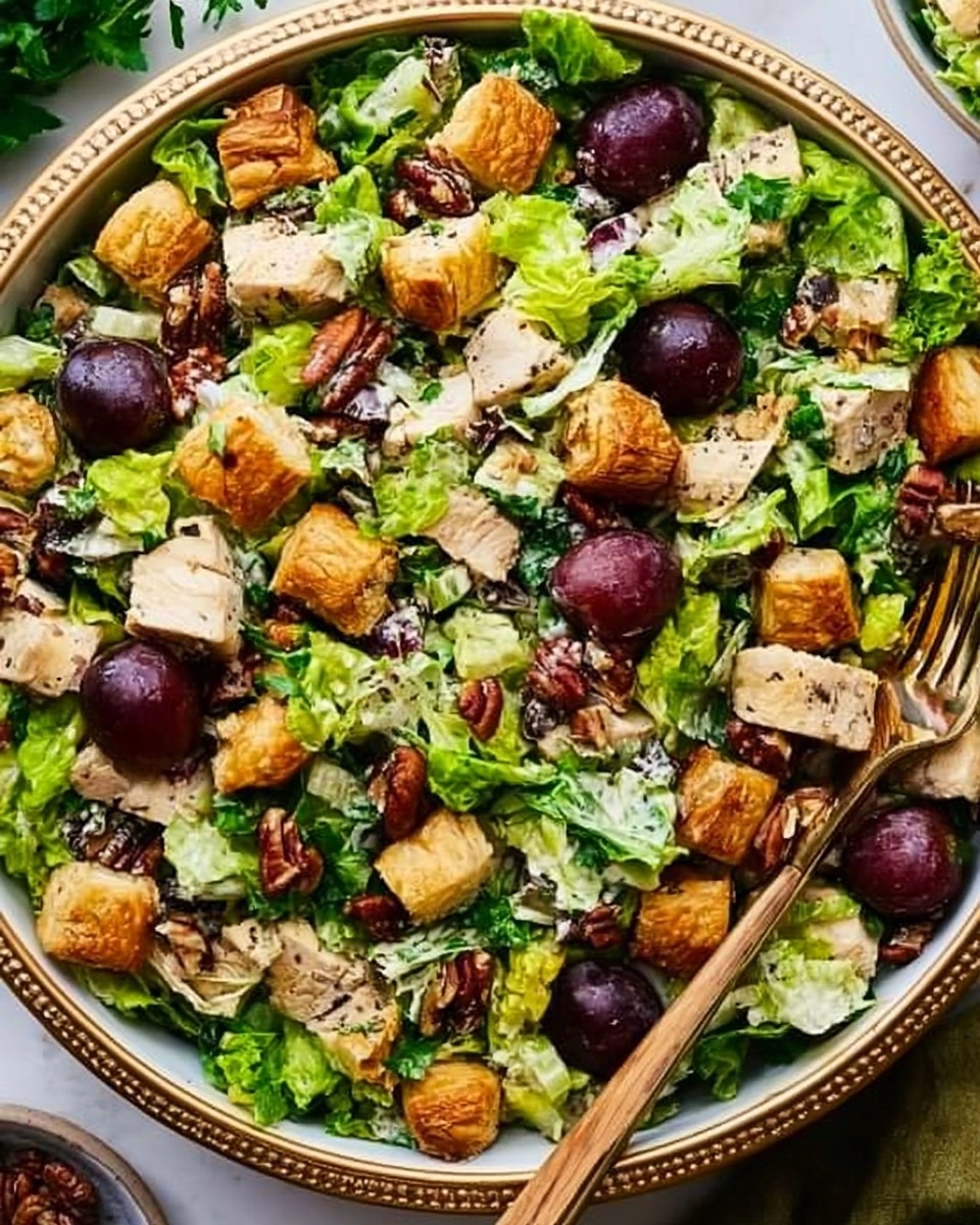 Chicken Salad with Grapes, Pecans, and Croissant Croutons