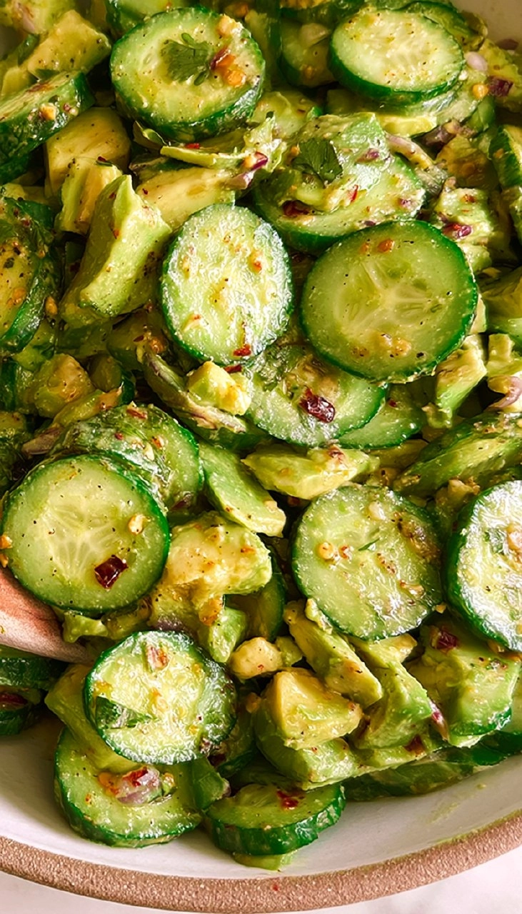Cucumber Avocado Salad (Creamy, and Ready in 10 minutes)
