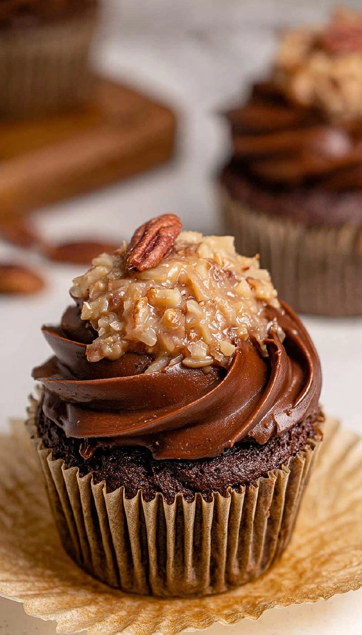 German Chocolate Cupcakes