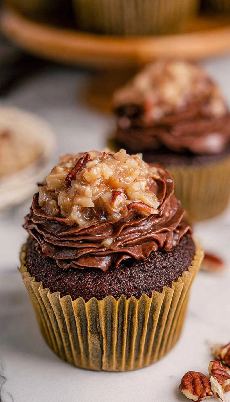 German Chocolate Cupcakes