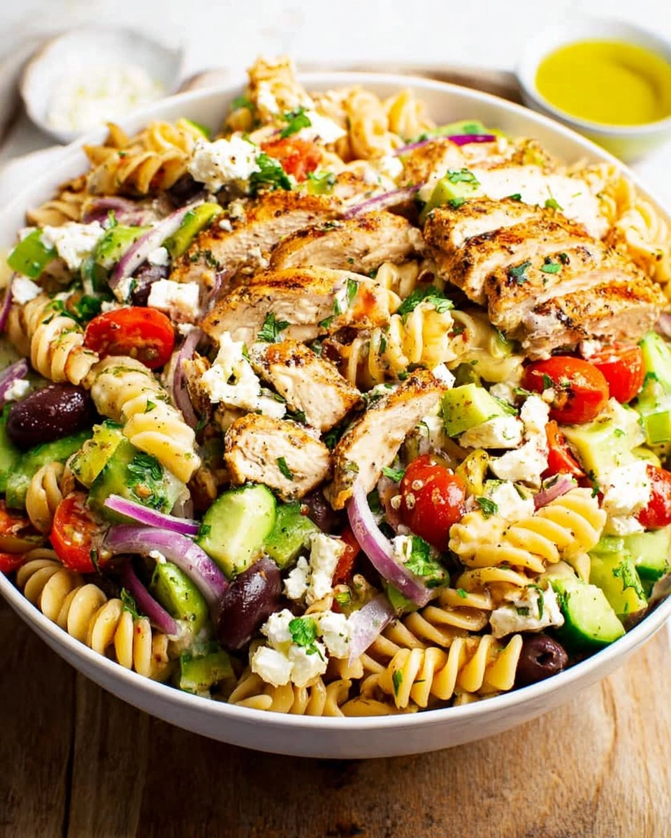 Greek Chicken Pasta Salad (Healthy, High Protein, Easy Meal Prep)