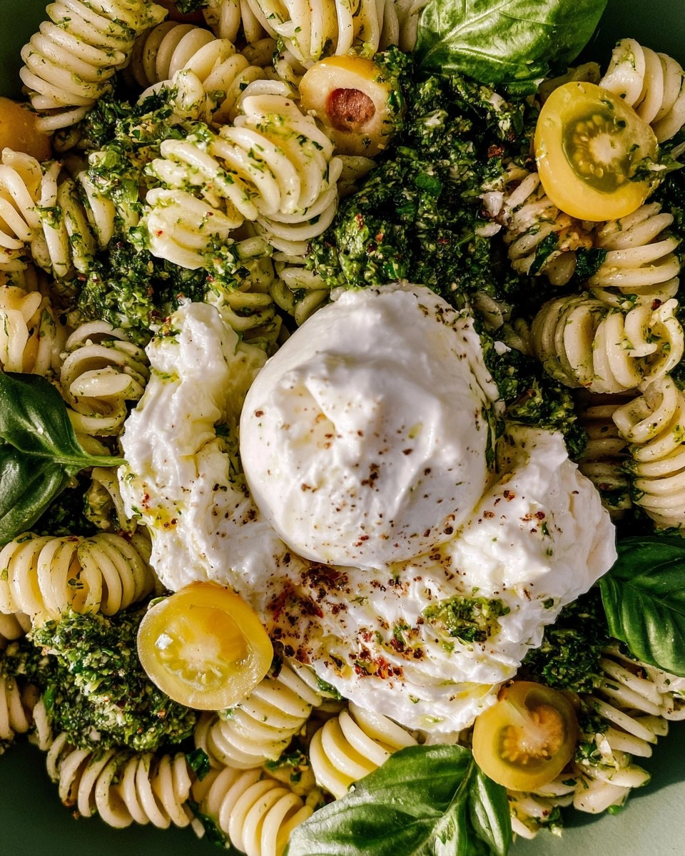 Lemon Herb Pasta Salad with Burrata