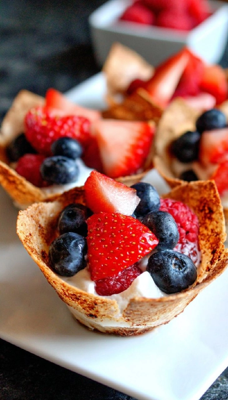 Red, White, and Blue Tortilla Cups