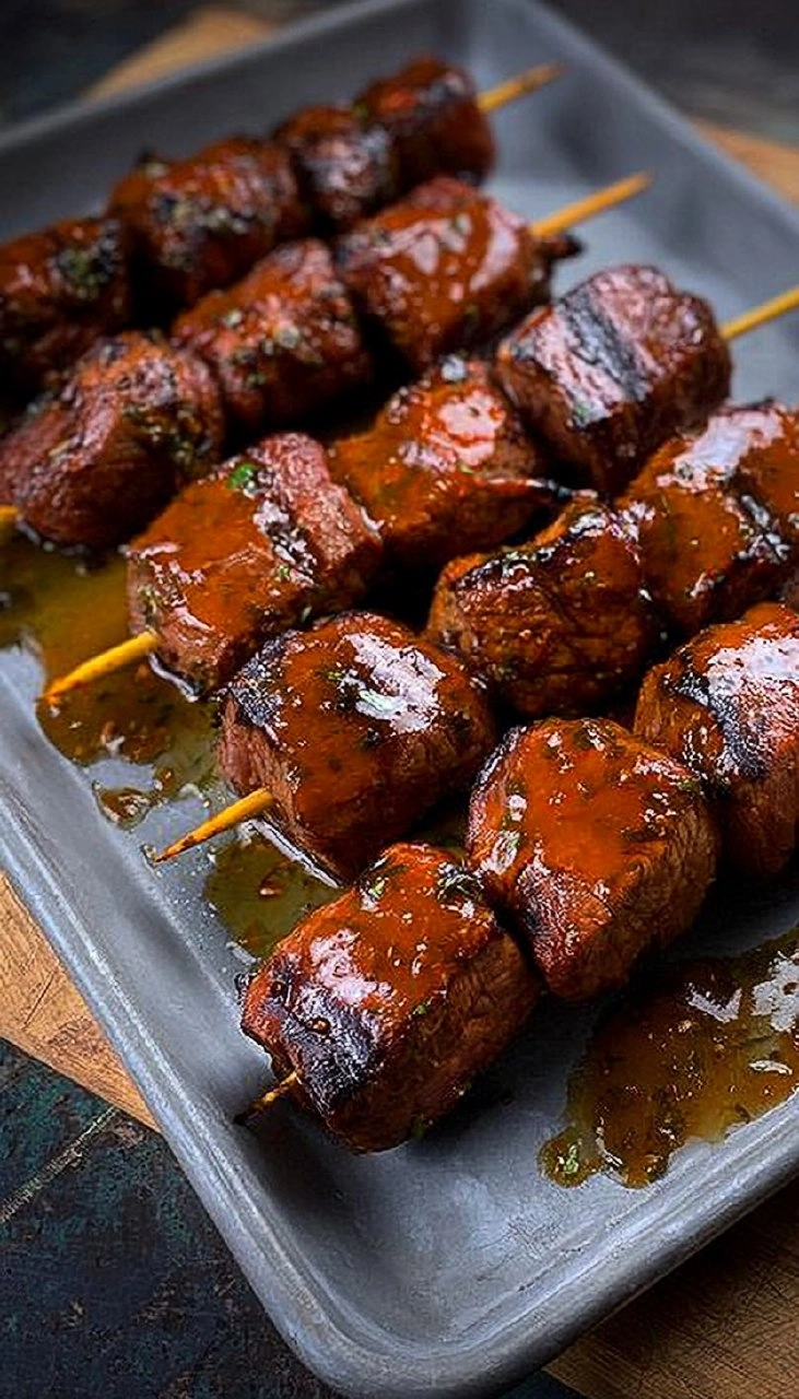 Steak Kabobs | Grilled Herb-Marinated Skewers for Dad