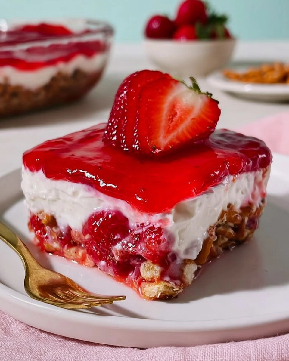 Strawberry Pretzel Salad | Sweet No-Bake Potluck Dessert