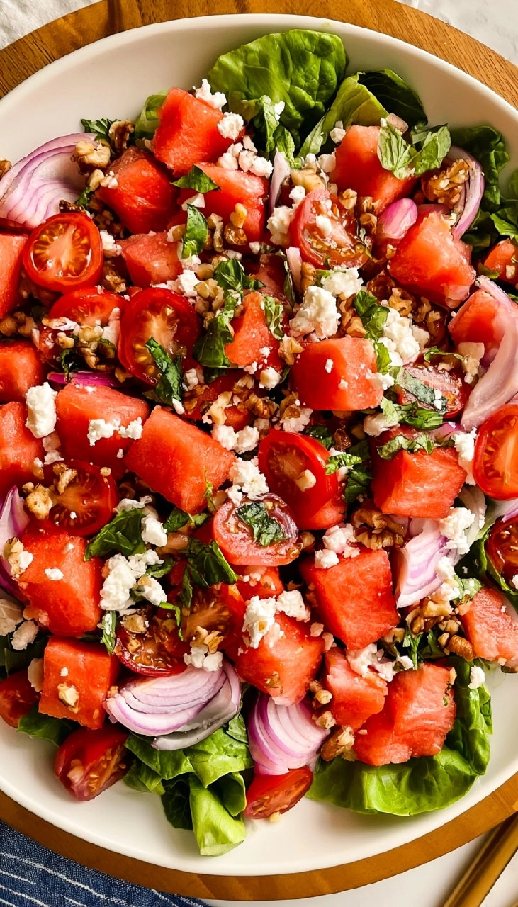 Watermelon Feta Salad | Fresh Summer Picnic Side