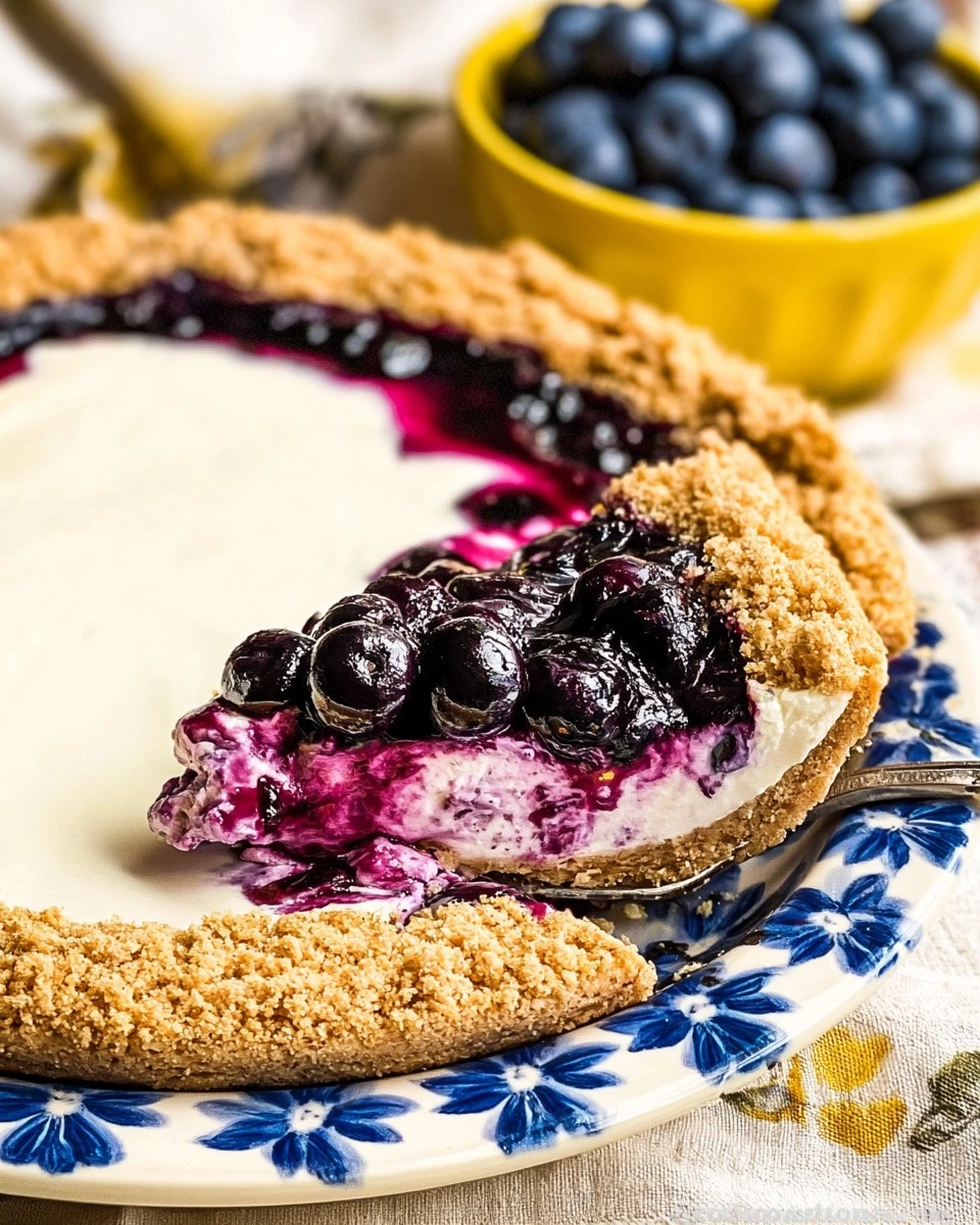 Blueberry Cream Cheese Pie (No-Bake)