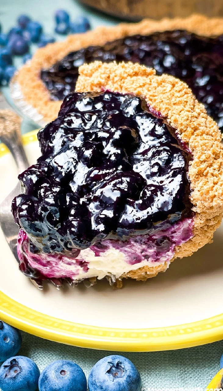 Blueberry Cream Cheese Pie (No-Bake)