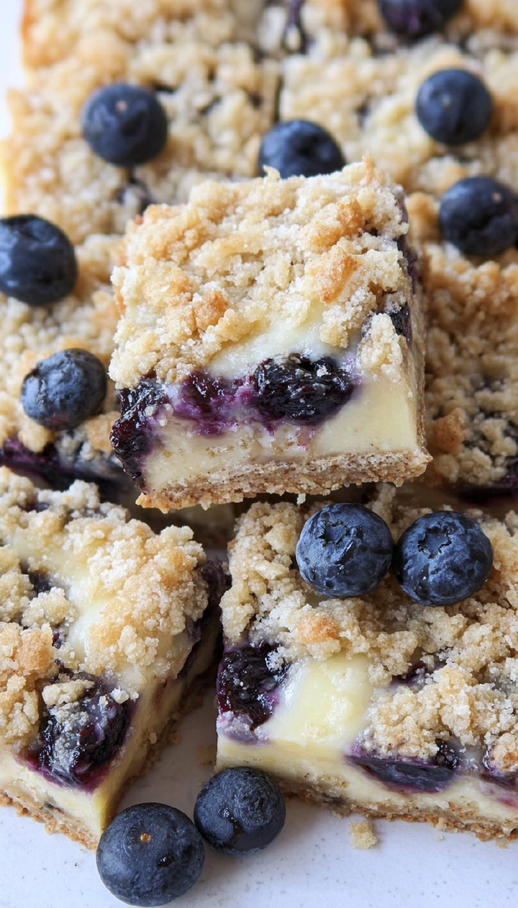 Blueberry Crumble Cheesecake Bars 120 Blueberry Crumble Cheesecake Bars