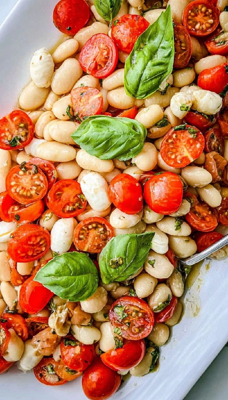 Easy Caprese White Bean Salad 65 Easy Caprese White Bean Salad