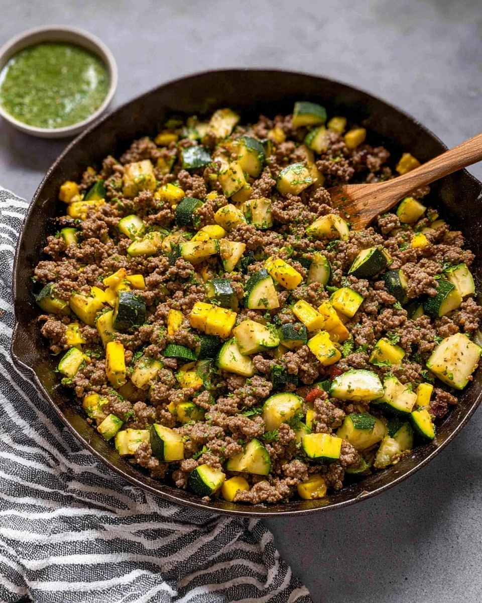 Ground Beef and Zucchini Skillet
