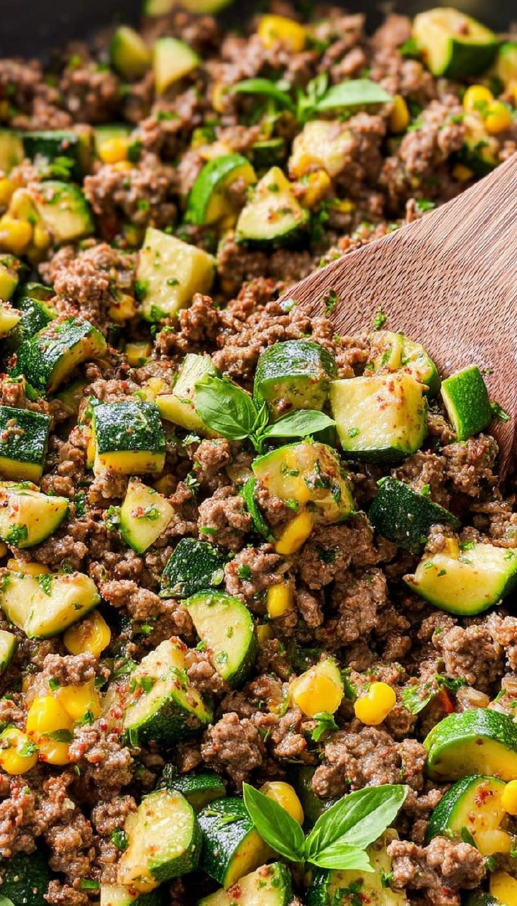 Ground Beef and Zucchini Skillet