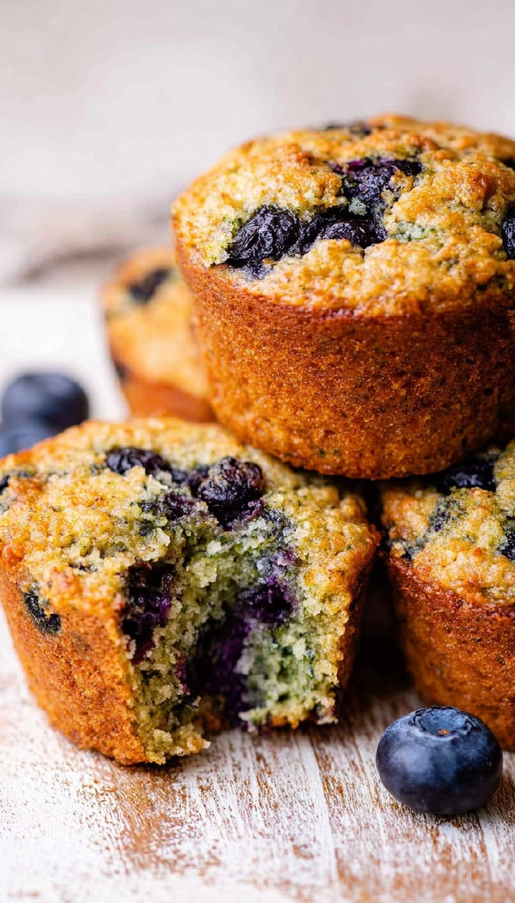 Healthy Blueberry Zucchini Muffins (Gluten Free, Paleo, Almond Flour)