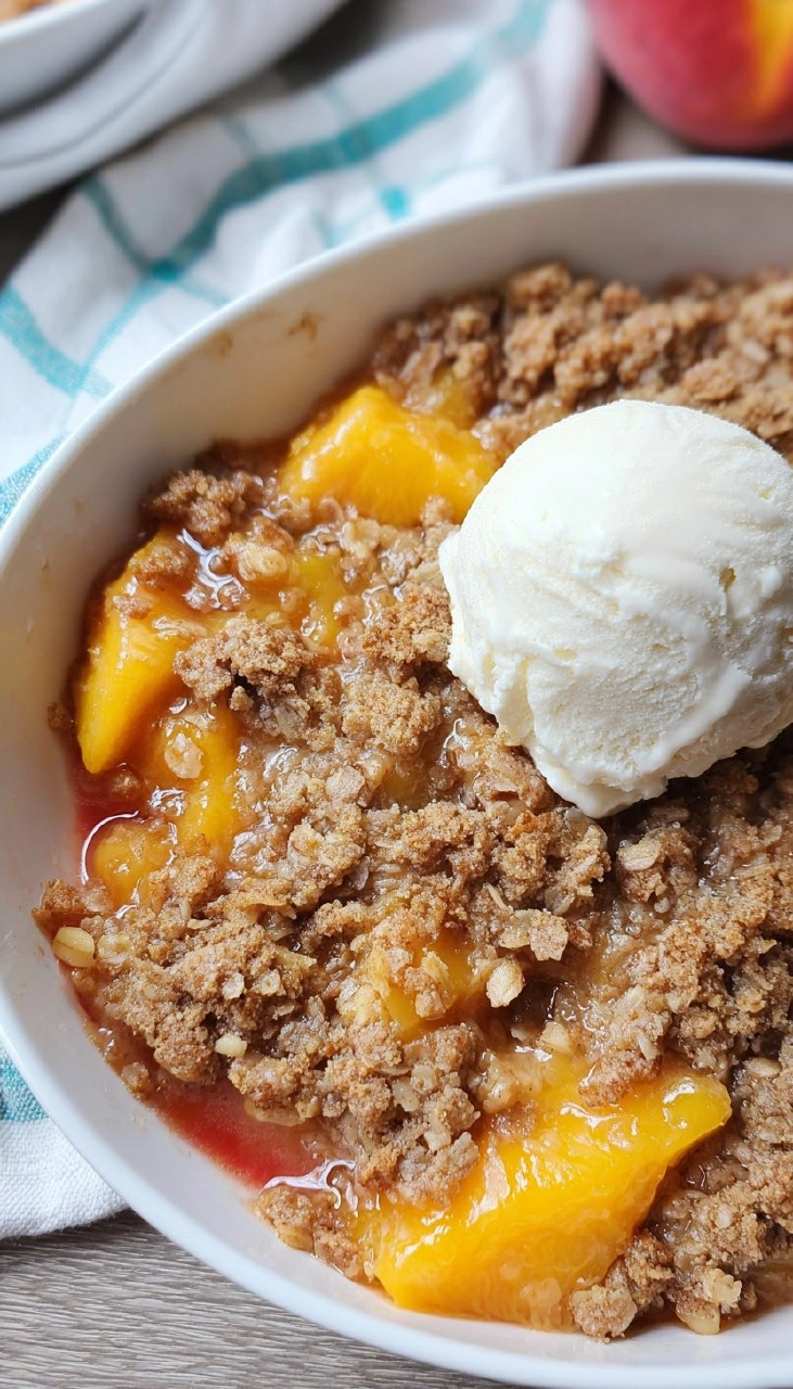 Simple Peach Crisp with Oat Topping