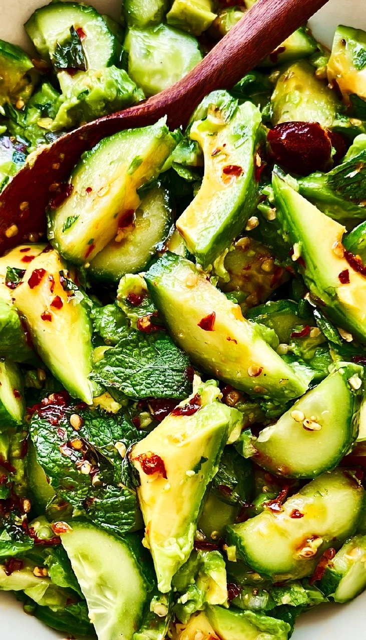 Smashed Cucumber Avocado Salad